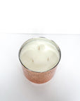 3 wick candle, 100% soy and cotton wick candle, shiny glass vessel.