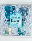 The Beach Tealight Candle Variety Pack is the best way to try many scents at once. Includes a variety of coastal scents.
