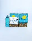 handcrafted bars of soap with different beach town names of delaware, new jersey, and maryland beaches. made with all natural ingredients