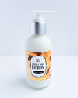 hand and body lotion, honey scented, 4 ounces.