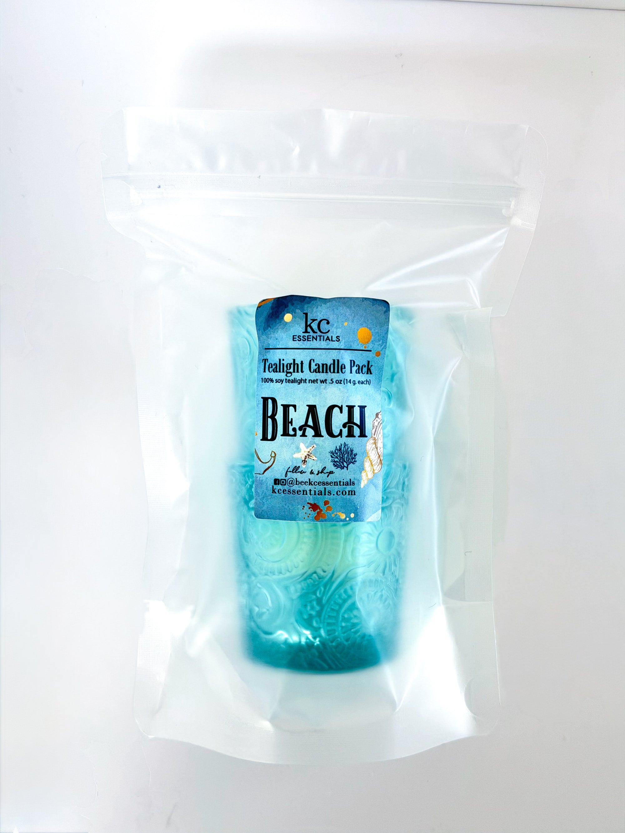 2 votive tealight candle set, beach scented, random sents, blue votive decorative glass vessel