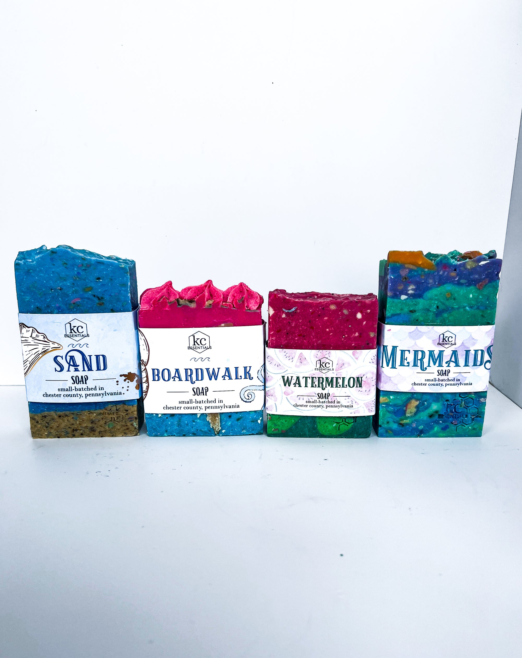 beach scented soaps, boardwalk soap gift set, gift ideas, summer gift ideas, gift inspo, sand, boardwalk, watermelon, mermaids, kids soap, summer fun, variety pack, beach collection
