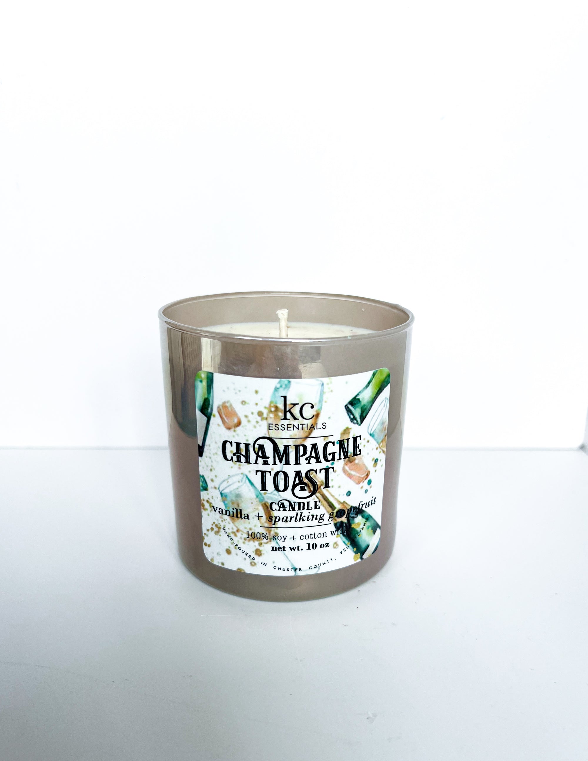 Champagne toast luxury candle, 10 ounce soy candle, holiday candle, christmas gift, new years, wedding celebration