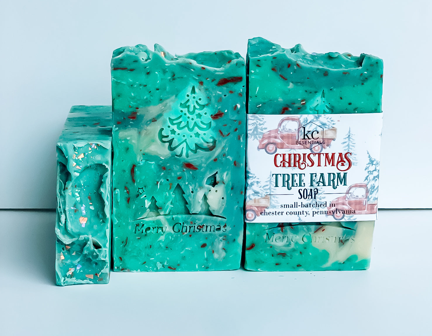 Handcrafted Christmas Tree soap bar, 5.5 ounces, christmas scented soap.