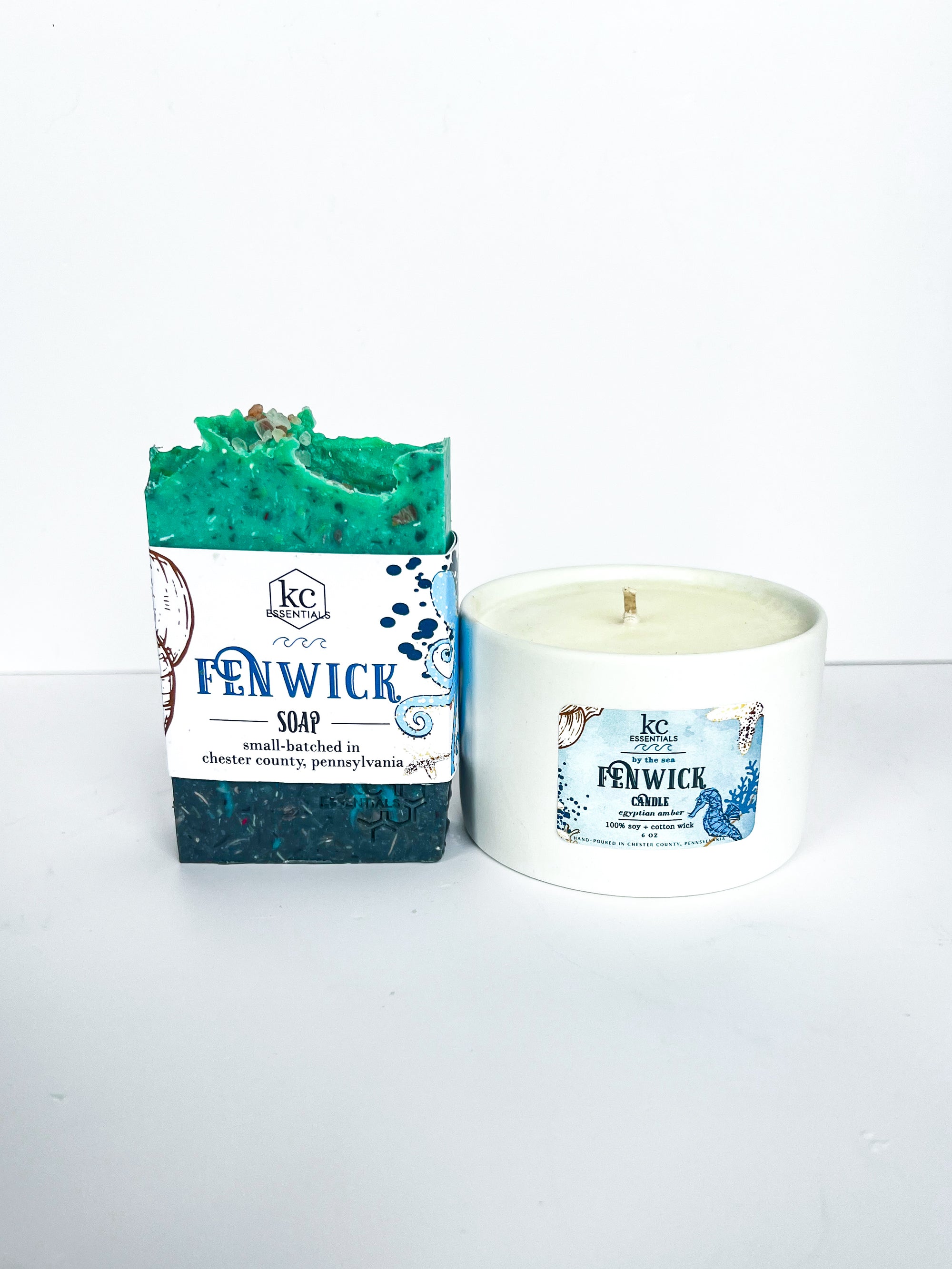 Fenwick beach town gift set, Fenwick soap bar, Fenwick candle, 100% soy wax candle, all natural ingredients, beach towns, delaware beaches, fenwick island, beaches, summer vacation, gift ideas, handcrafted soap bar, handmade, homemade, beach scents, summer