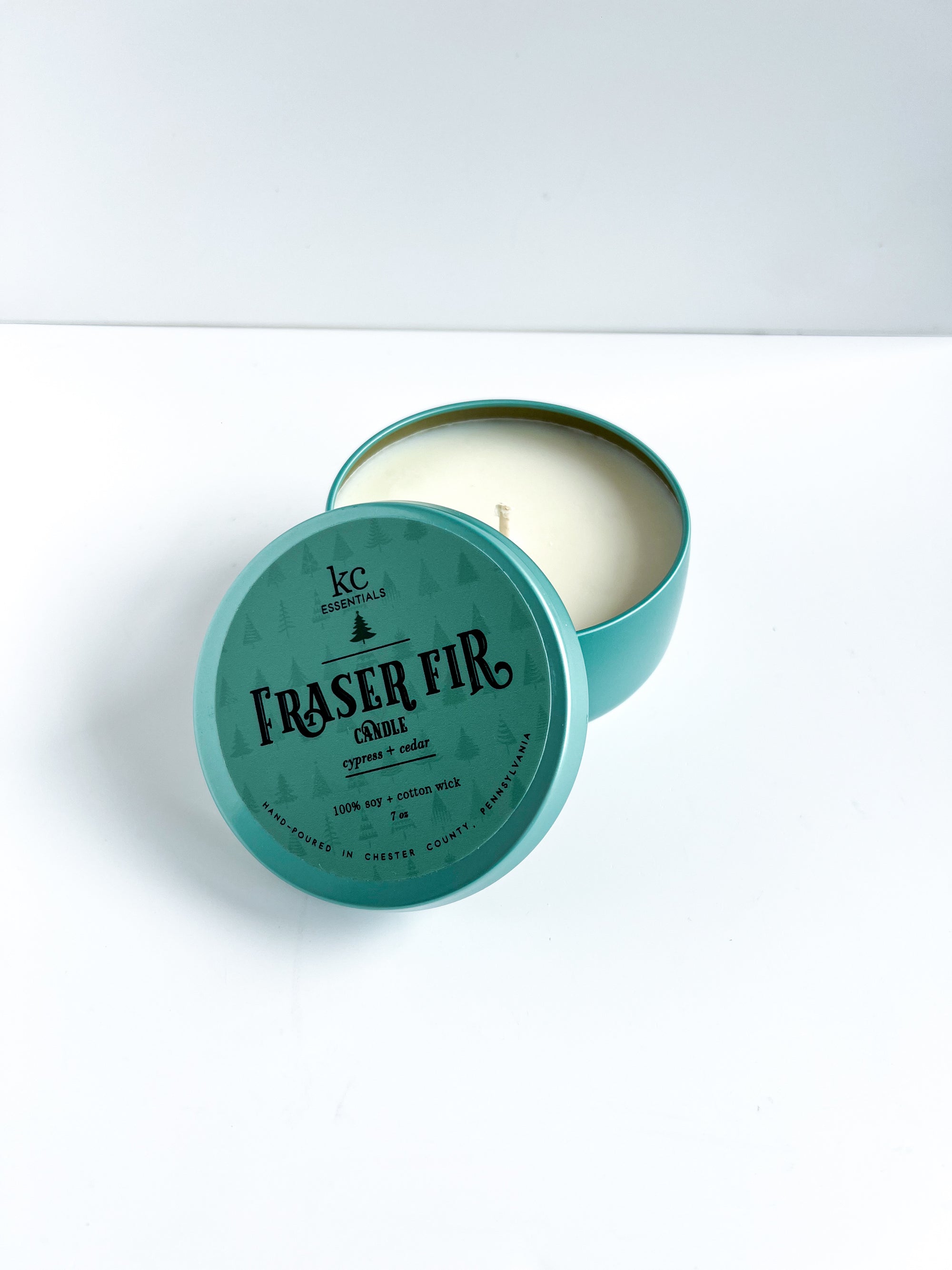 Fraser Fir 100 percent soy candle, scented with cypress and cedar, 7 ounces, holiday gift, christmas candle.