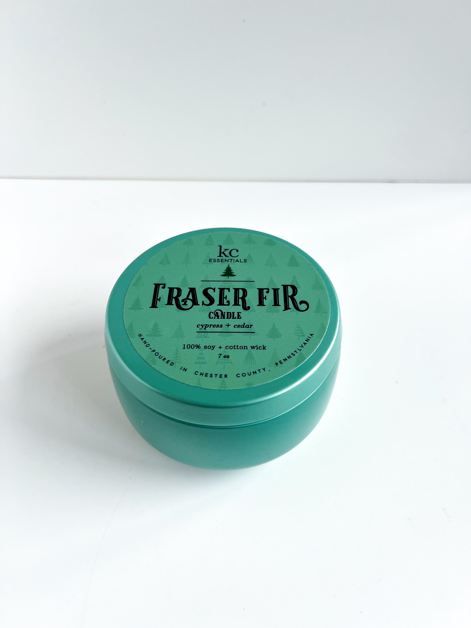 Fraser Fir 100 percent soy candle, scented with cypress and cedar, 7 ounces, holiday gift, christmas candle.