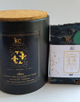 Zodiac sign gift set, Pisces 100 percent soy candle, 12 oz candle, all natural handmade soap bar, Pisces zodiac sign soap.