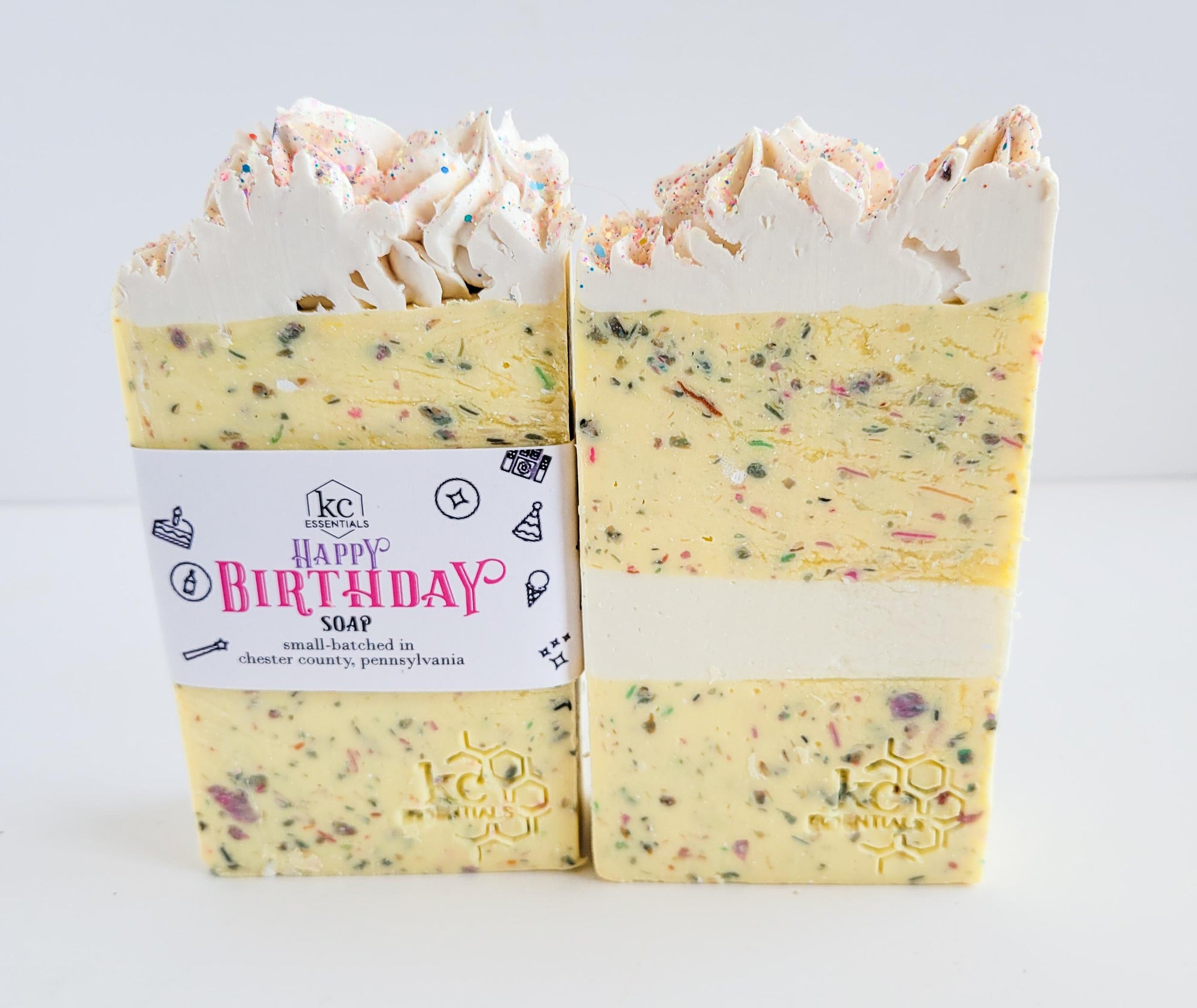 All-natural, handcrafted bar soap, happy birthday soap, 5.5 ounces.