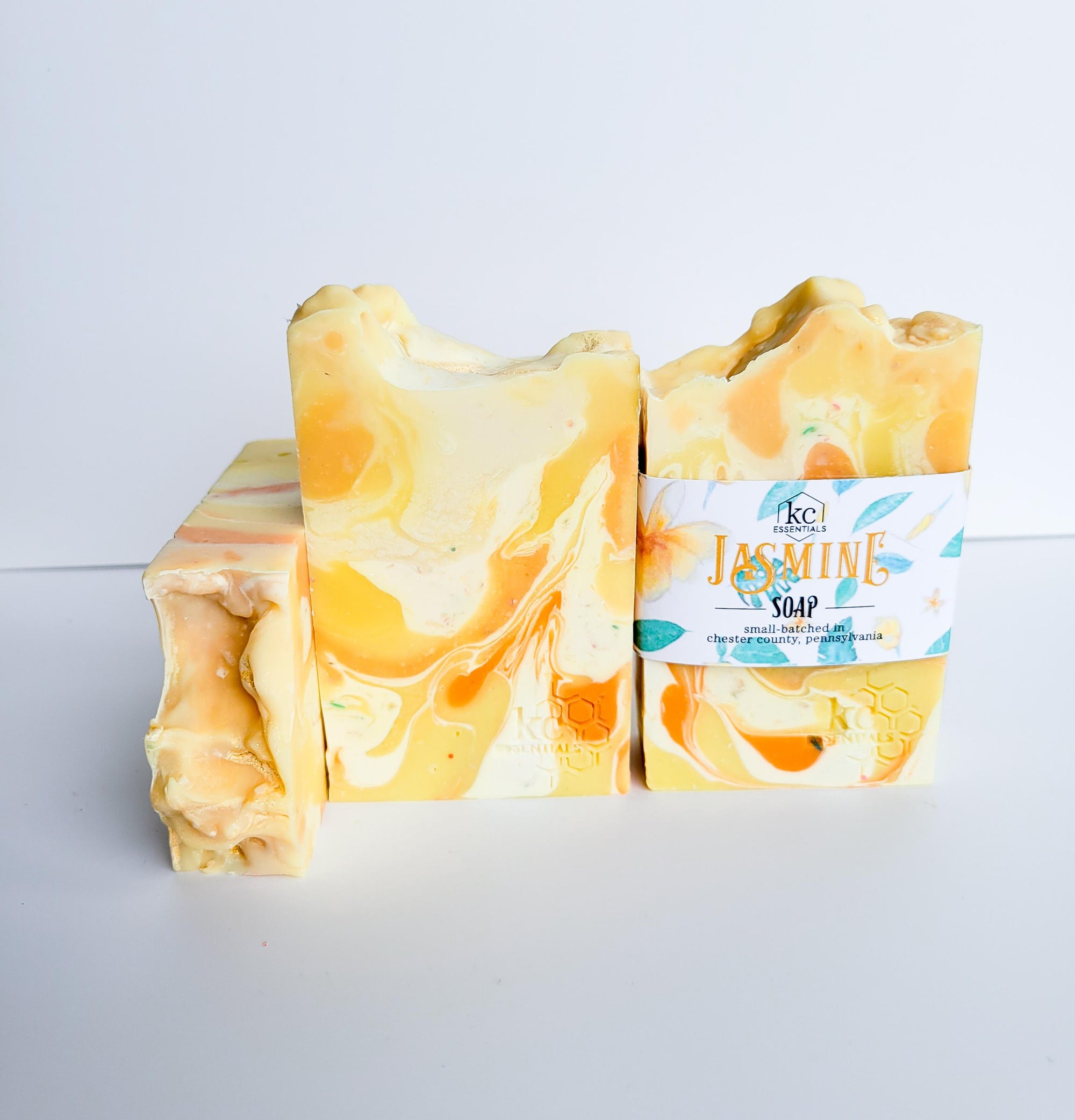 Floral scented bar soap; all natural and handcrafted bar soap; jasmine bar soap; 5.5 ounces