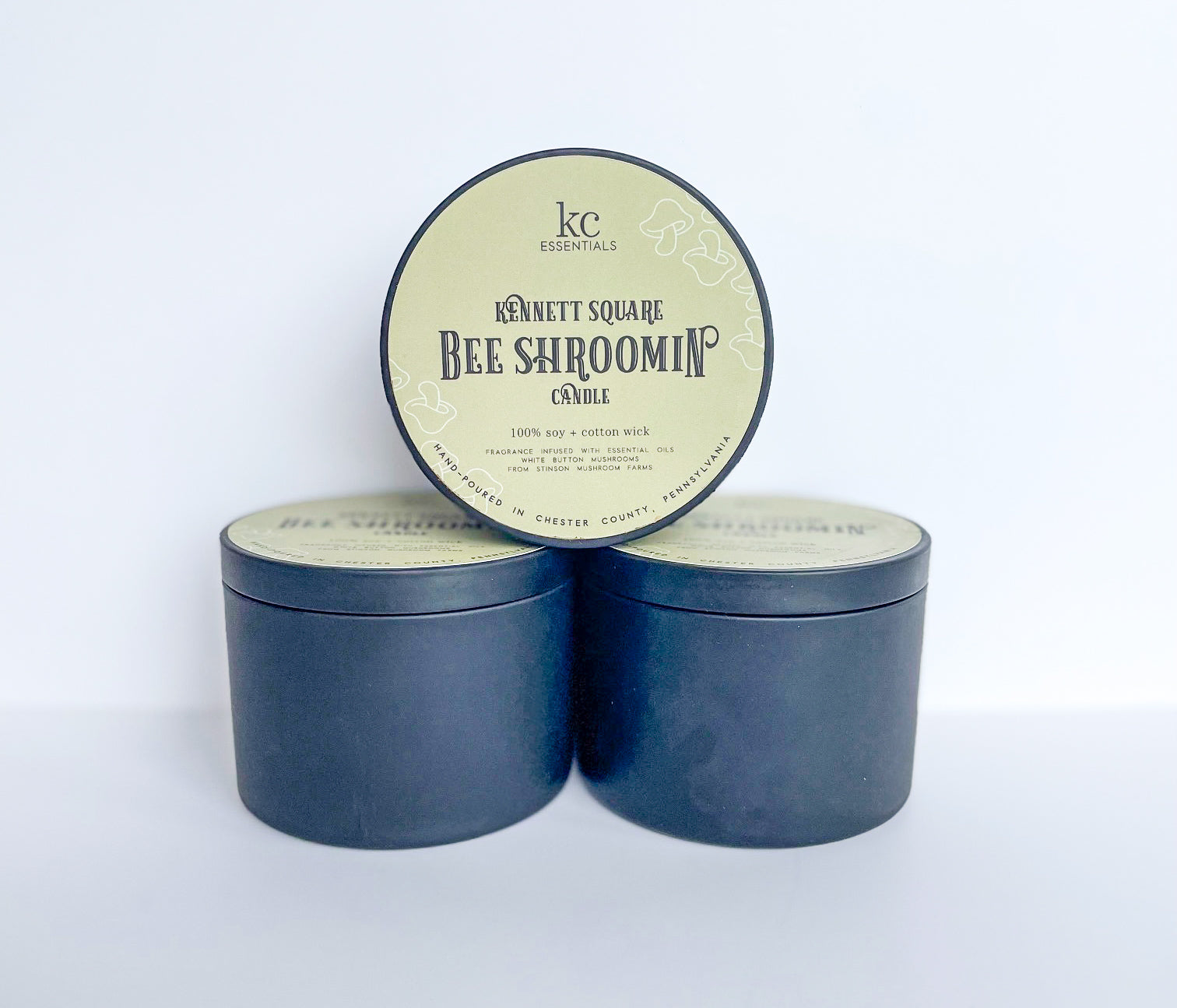 100 percent soy candle, kennett square Pennsylvania Bee Shroomin candle, 7 ounce handmade candle.