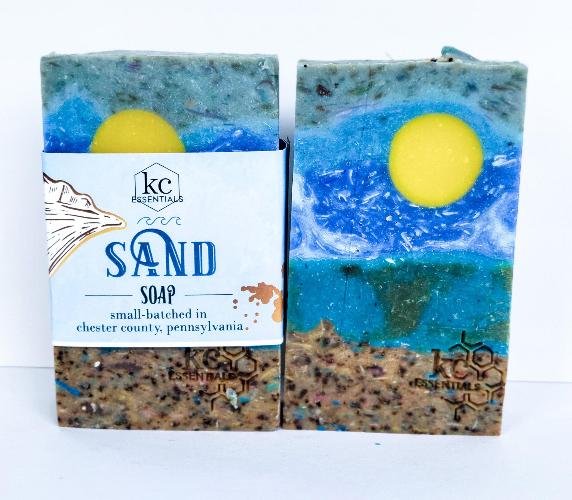 Beach scented bar soap; all natural and handcrafted bar soap; sand bar soap; 5.5 ounces