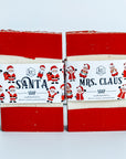 Mrs. Claus and Santa handcrafted soap bar set, 5.5 ounces, christmas scented soap. Includes handcrafted santa soap and Mrs. Claus soap.