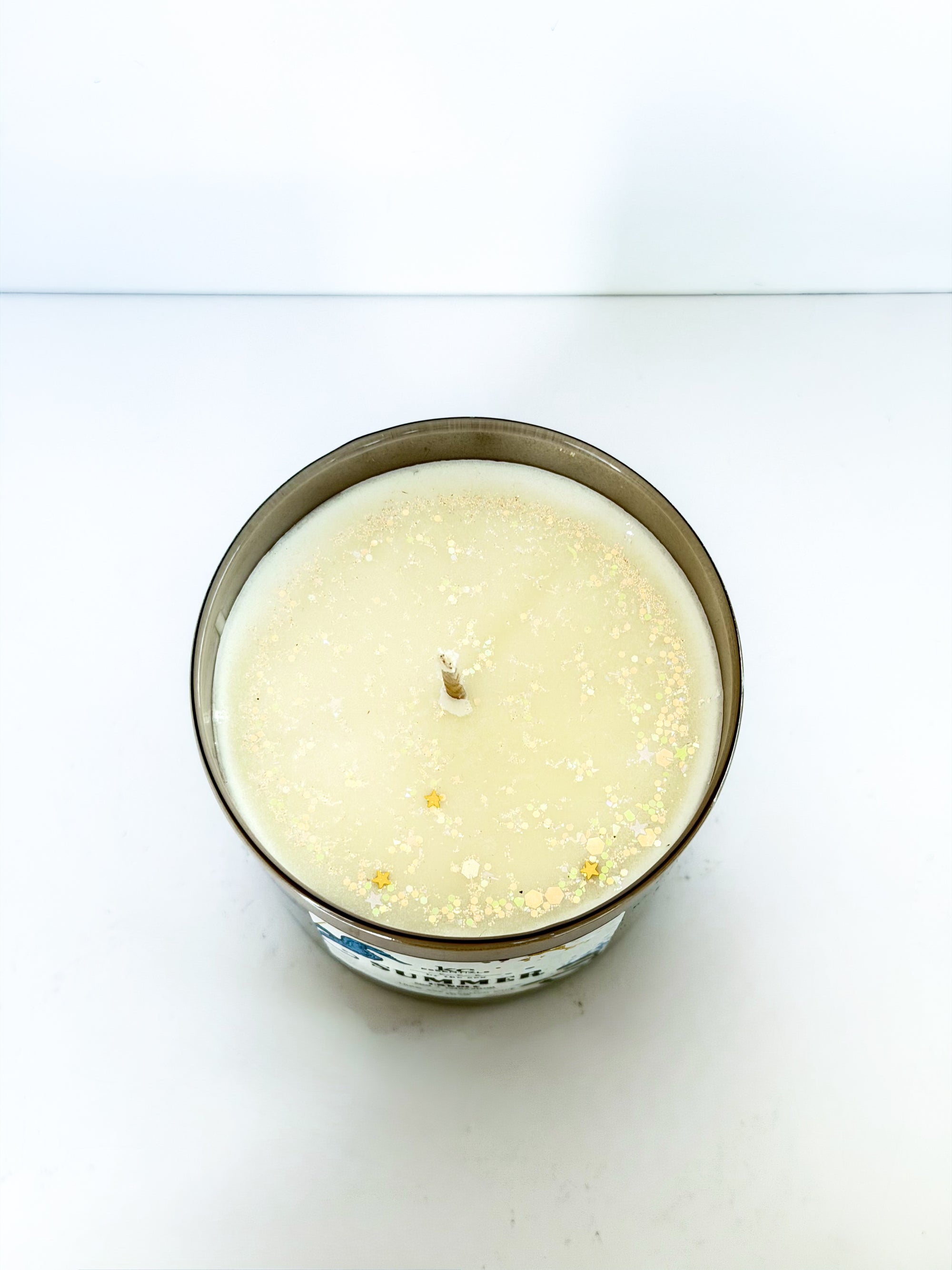 summer scented candle in a lass vessel, 100% soy candle wax