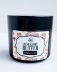 hand and body butter, made with jojoba oil, beeswax, mango butter, and coconut butter, 2 ounces, pumpkin spice scented.