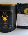 Zodiac sign gift set, taurus 100 percent soy candle, 12 oz candle, all natural handmade soap bar, taurus zodiac sign soap.