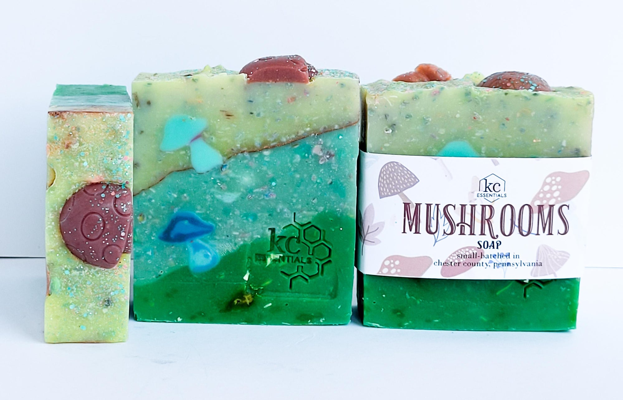 All-natural, handcrafted bar soap, mushroom bar soap, 5.5 ounces, local kennett square handcrafted soap