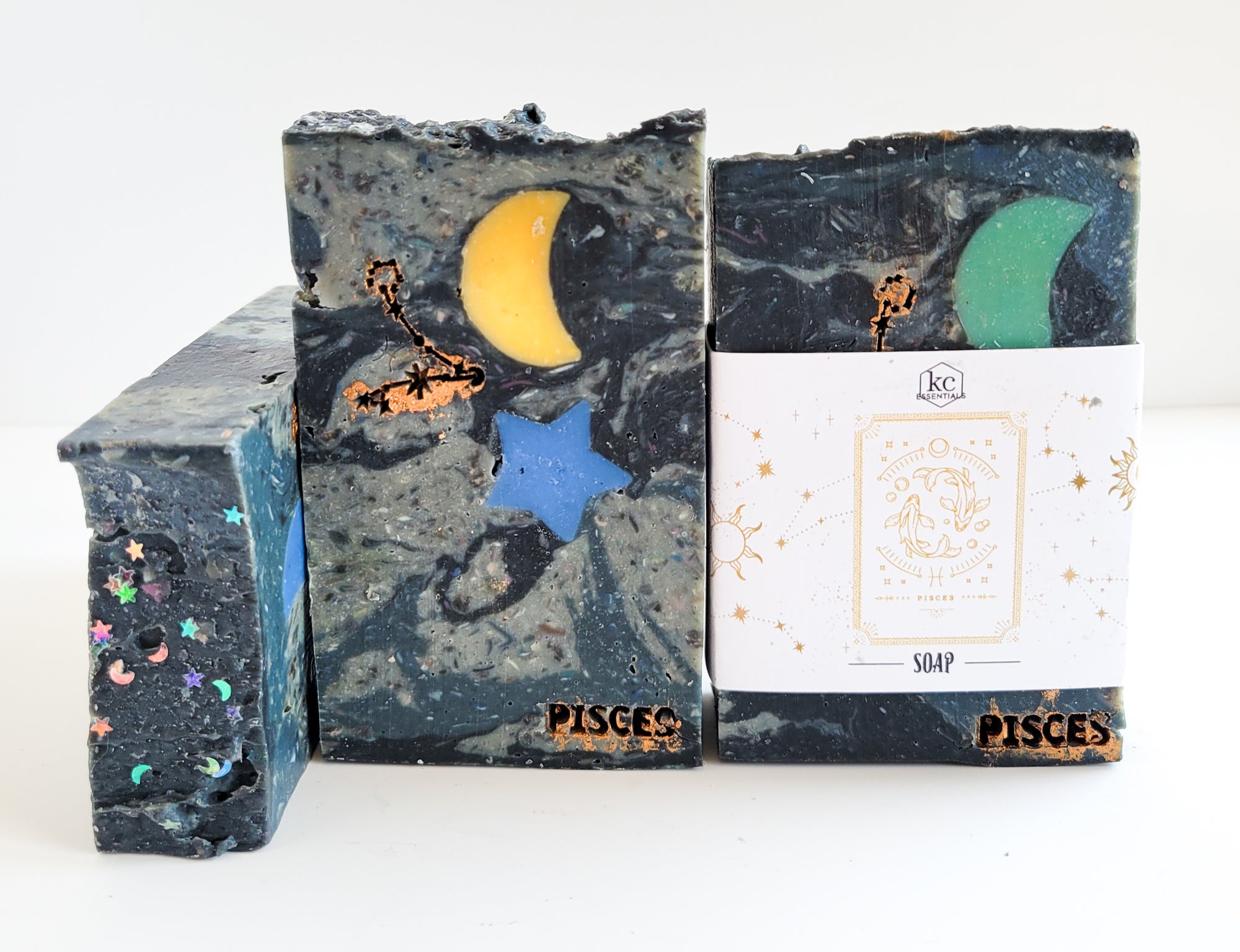 Pisces handcrafted bar soap, all-natural handmade bar soap, zodiac sign pisces bar soap, horoscope bar soap