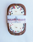 Holiday village dough bowl candle, 100 percent soy candle, christmas scented, holiday candle.