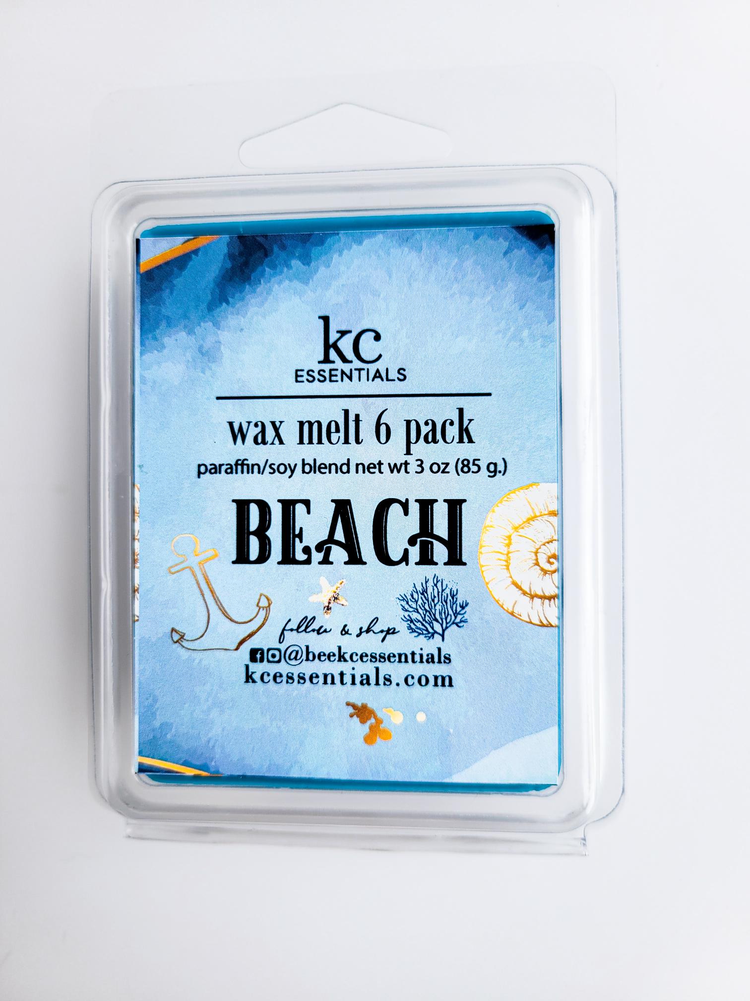 Beach wax melt, includes 6 pieces of wax.