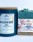 Includes christmas on the beach soap, 5.5 ounces, and Wildwood candle, scented with Caribbean teakwood, 12 ounces. 